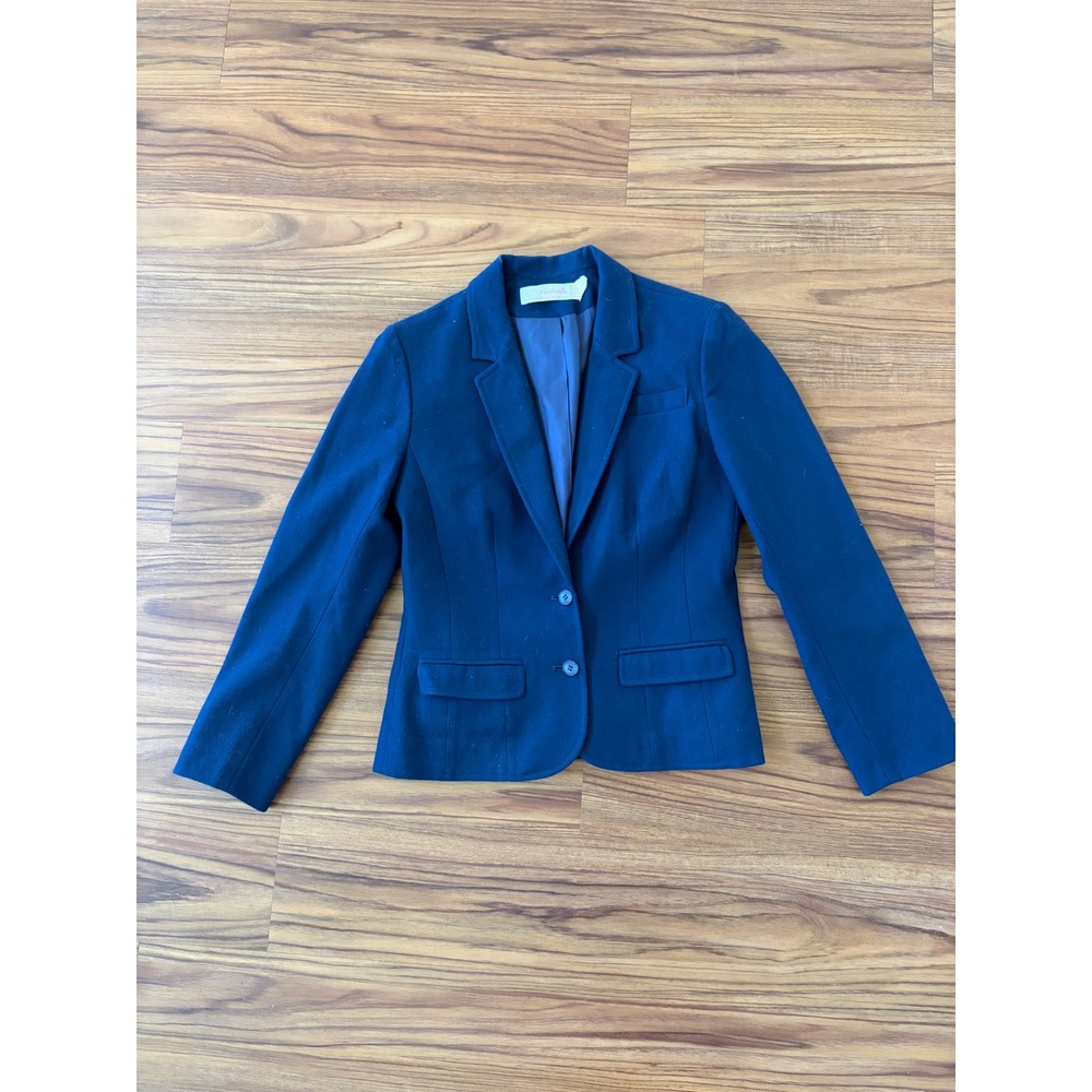 Young Pendleton Navy Blue 100% Virgin Wool Blazer Vintage Made in USA Size 7/8
